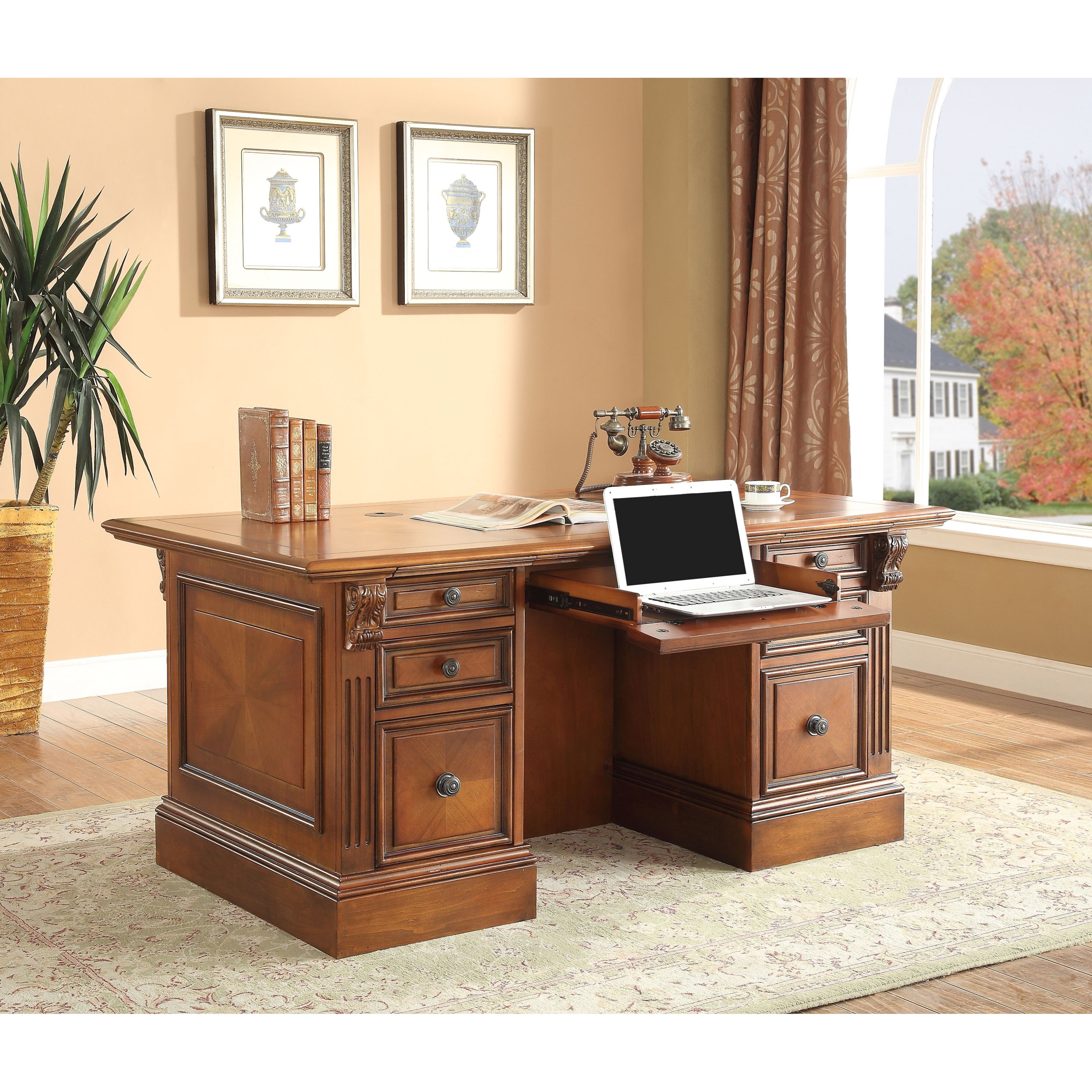 Parker House Huntington Double Pedestal Executive Desk Lindy's